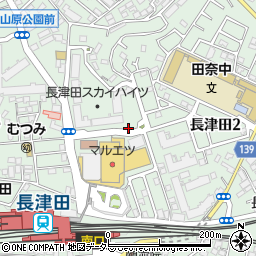 長津田公園周辺の地図