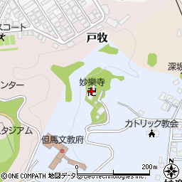妙樂寺周辺の地図