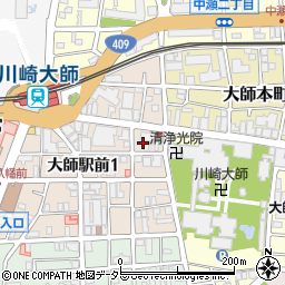 ソフトバンク　川崎大師周辺の地図