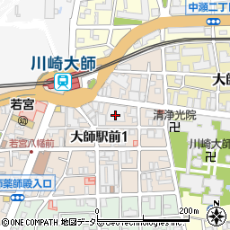 まいばすけっと川崎大師駅前店周辺の地図