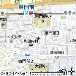神奈川県川崎市川崎区東門前周辺の地図