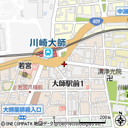 松屋・松のや　川崎大師店周辺の地図