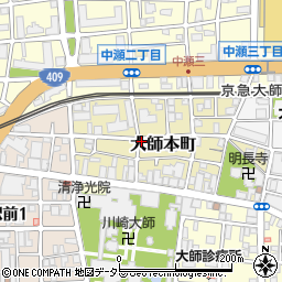 神奈川県川崎市川崎区大師本町周辺の地図