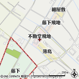 千葉県東金市不動堂飛地周辺の地図