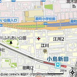 神奈川県川崎市川崎区江川周辺の地図