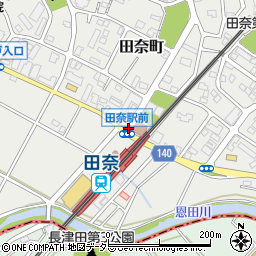 田奈駅前周辺の地図