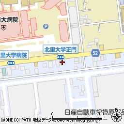 日本調剤北里薬局周辺の地図
