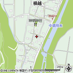 岐阜県美濃市横越252周辺の地図