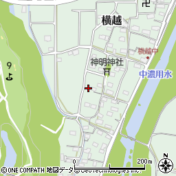 岐阜県美濃市横越338周辺の地図