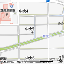 岐阜県美濃市中央5丁目周辺の地図