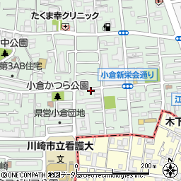 神奈川県川崎市幸区小倉4丁目周辺の地図