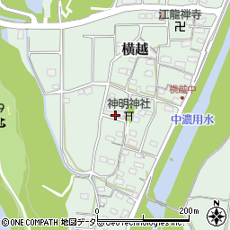 岐阜県美濃市横越325周辺の地図