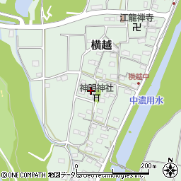 岐阜県美濃市横越327周辺の地図