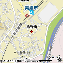 岐阜県美濃市亀野町周辺の地図