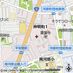 神奈川県川崎市幸区神明町周辺の地図
