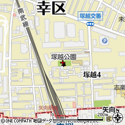 塚越公園周辺の地図