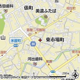 岐阜県美濃市東市場町2607-18周辺の地図