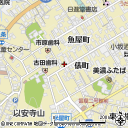 岐阜県美濃市俵町周辺の地図