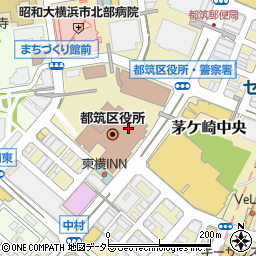 横浜市　北部児童相談所周辺の地図