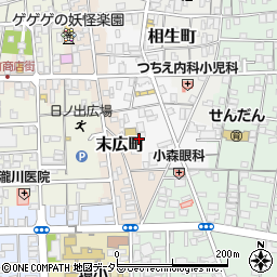 鳥取県境港市中町周辺の地図