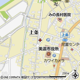 岐阜県美濃市上条周辺の地図