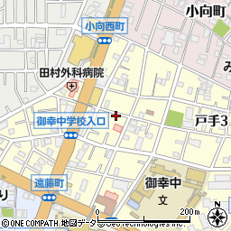 神奈川県川崎市幸区戸手周辺の地図
