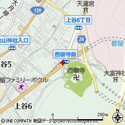 西願寺前周辺の地図