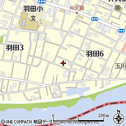 東京都大田区羽田6丁目21周辺の地図