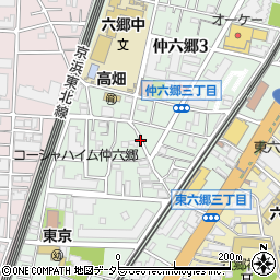 東京都大田区仲六郷3丁目周辺の地図