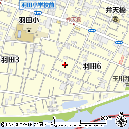 東京都大田区羽田6丁目22周辺の地図