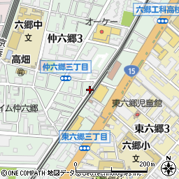 東京都大田区仲六郷3丁目15周辺の地図