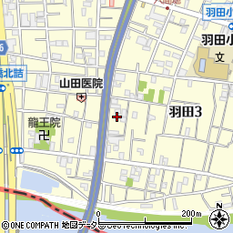 東京都大田区羽田3丁目15周辺の地図