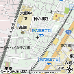 東京都大田区仲六郷3丁目17周辺の地図