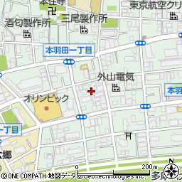 東京都大田区本羽田1丁目周辺の地図