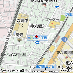 東京都大田区仲六郷周辺の地図