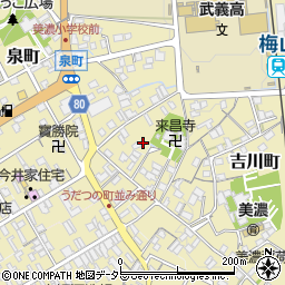 岐阜県美濃市常盤町1804周辺の地図