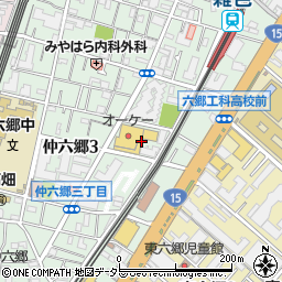 東京都大田区仲六郷3丁目8周辺の地図