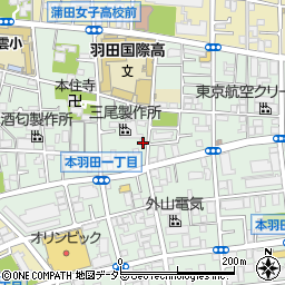 東京都大田区本羽田1丁目7-10周辺の地図