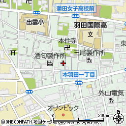 東京都大田区本羽田1丁目8-18周辺の地図