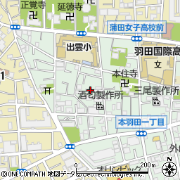東京都大田区本羽田1丁目9周辺の地図