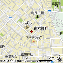 東京都大田区南六郷1丁目11周辺の地図