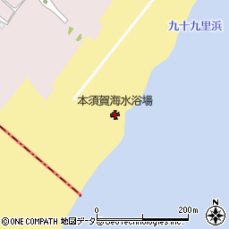 本須賀海水浴場周辺の地図