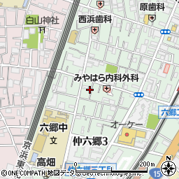 東京都大田区仲六郷3丁目4周辺の地図