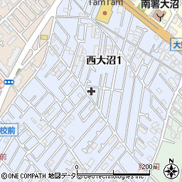 神奈川県相模原市南区西大沼1丁目周辺の地図