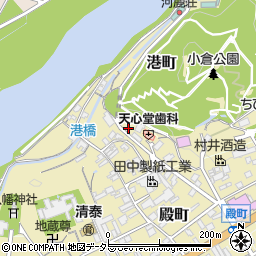 岐阜県美濃市港町周辺の地図