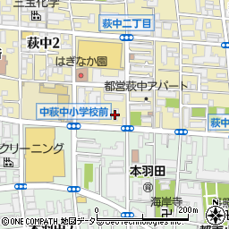 有限会社羽田精光　萩中工場周辺の地図