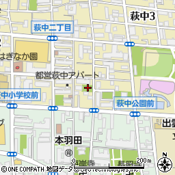 萩中中央児童公園周辺の地図