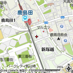 ハックドラッグ鹿島田店周辺の地図