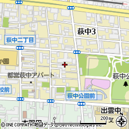 東京都大田区萩中3丁目28周辺の地図