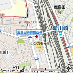 神奈川県川崎市幸区新川崎周辺の地図